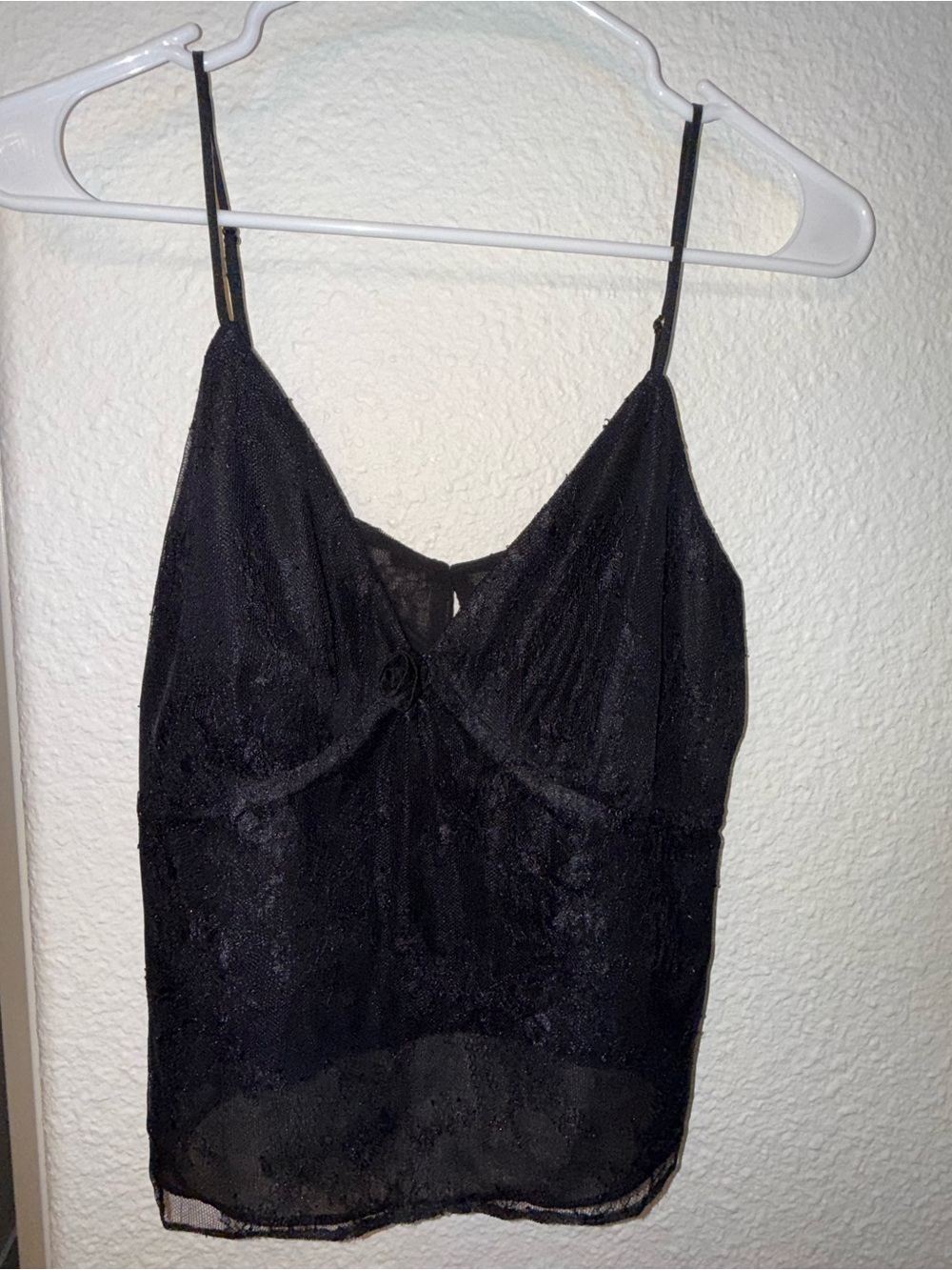 Wayf Black Lace Spaghetti Strap Cami